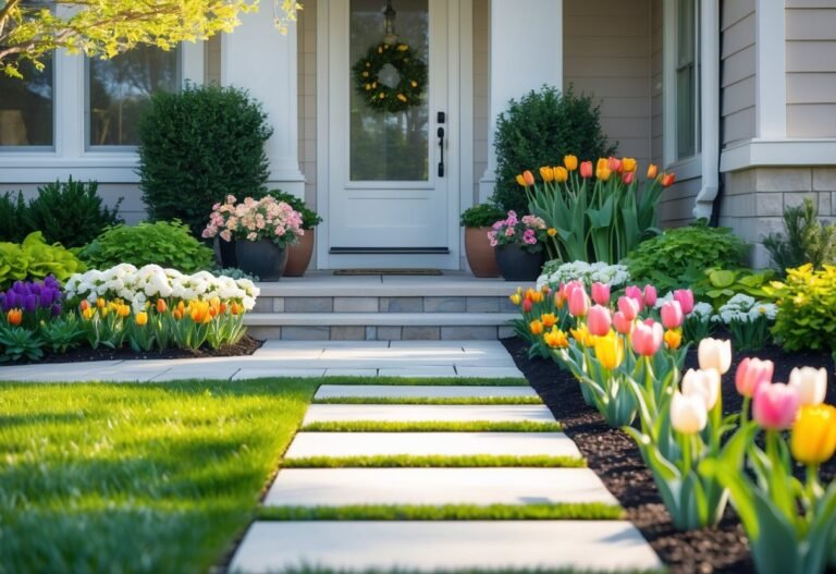 Home Entrance Flower Garden Ideas to Boost Curb Appeal with Low-Maintenance Plants